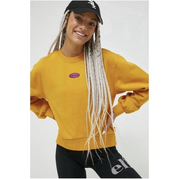 Vans X Curren X Knost Women’s Crewneck Sweater Size Large Oversized Gold Yellow - Picture 4 of 14